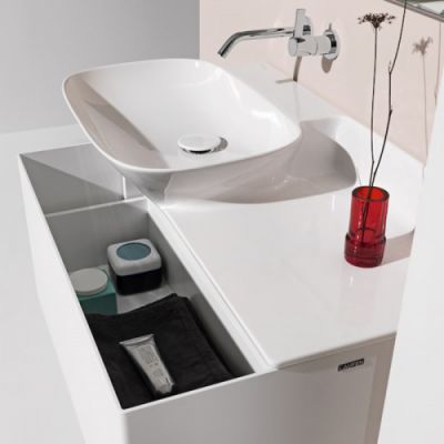 Laufen INO Раковина 90х45х12 см, без отв., полка слева, цвет: белый 8.1330.1.000.109.1