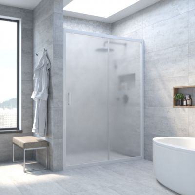 Душевая дверь в нишу  раздвижная 103-108 см, Vegas Glass ZP NOVO 105 01 10 стекло матовое, профиль белый