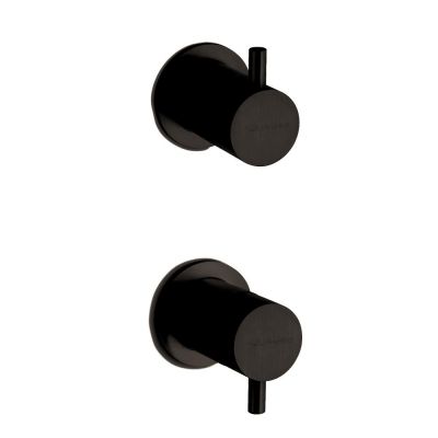 RU602E59Q AQUAelite Metal 316 внешняя часть встроенного смесителя для душа на 2 потребителя, вороненная сталь шлиф., PVD 59Q