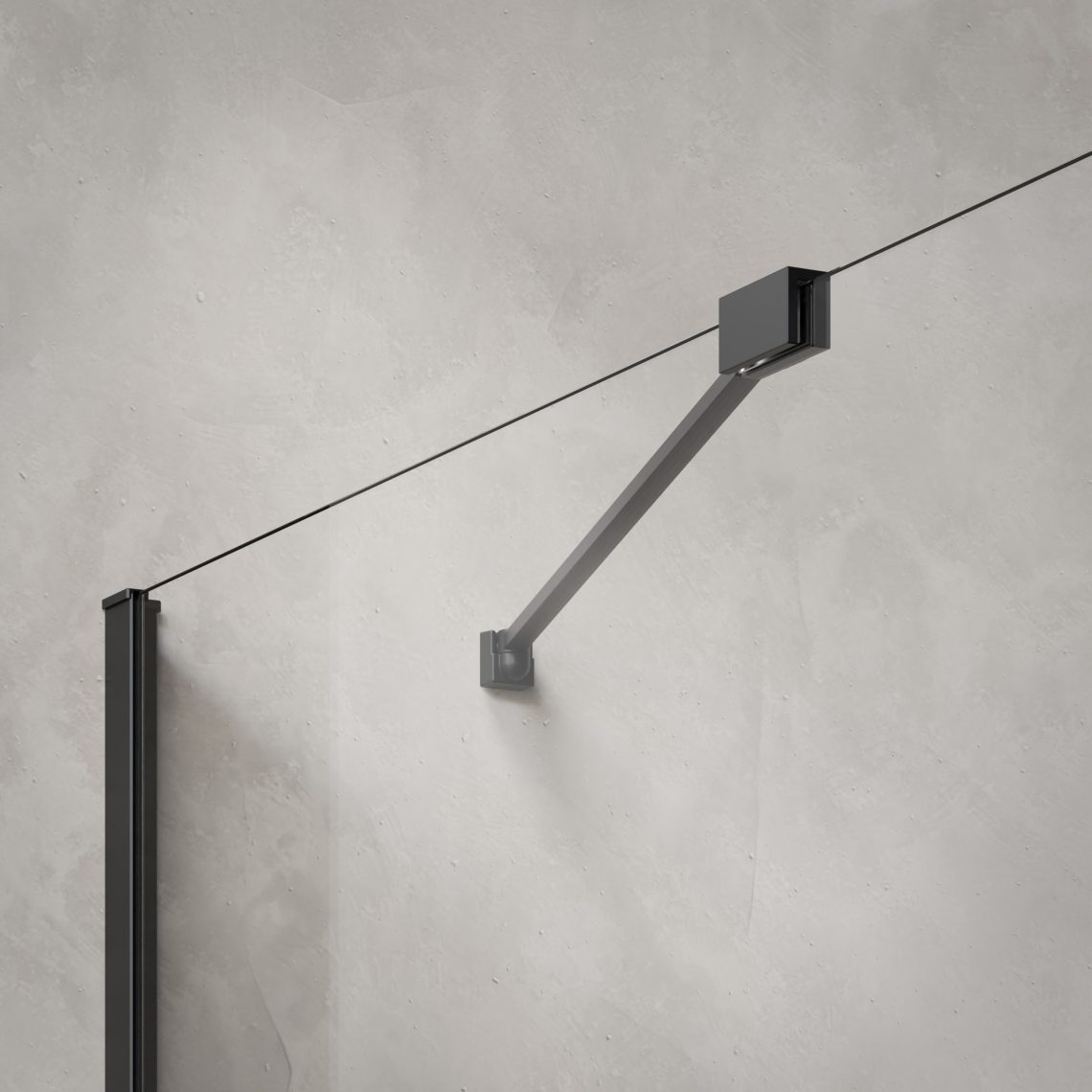 Шторка на ванну 50 см Radaway IDEA Black PNJ II чёрный профили