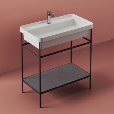 Artceram FUORI SCALA Металическая структура 40x57хh83см с раковиной на 1 отв. цвет белый, структура цвет: черный матовый