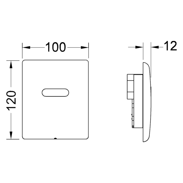 TECE TECEplanus Urinal Панель смыва для писсуара, с инфракрасным датчиком, 230/12 V, цвет: белый матовый 9242355