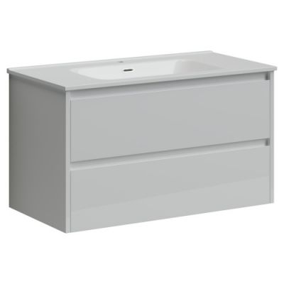 Тумба подвесная SANCOS Libra 890х450х500, c двумя ящиками оснащенными доводчиками, белый глянец , арт. LB90W