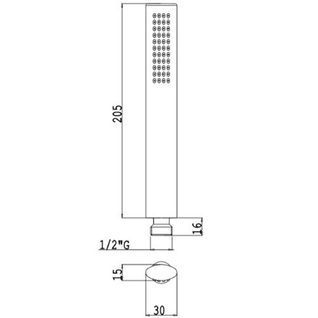 DC004A07Q AquaElite душевая лейка, 1/2", шлиф. никель