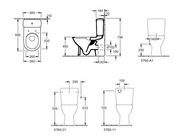 5689 R0 01 O'Novo Чаша унитаза Villeroy & Boch