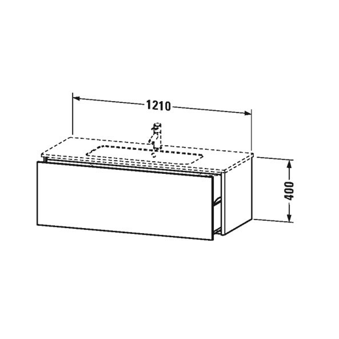 Duravit XSquare Тумба подвесная, 121х47.8х40см, с раковиной, с 1 выдв ящик, цвет: белый матовый XS407401818