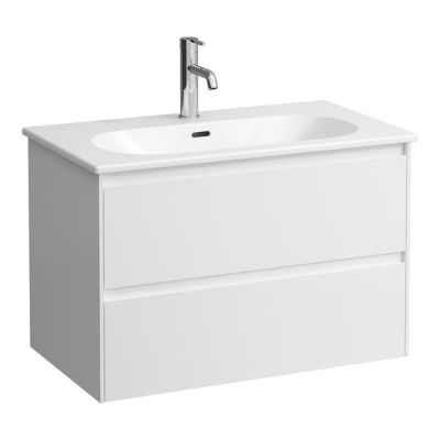 8.6008.7.260.104.1 Laufen Lua База подвесная 80х45хh52см., с раковиной, с 1 отв., 2 ящика, цвет: белый матовый