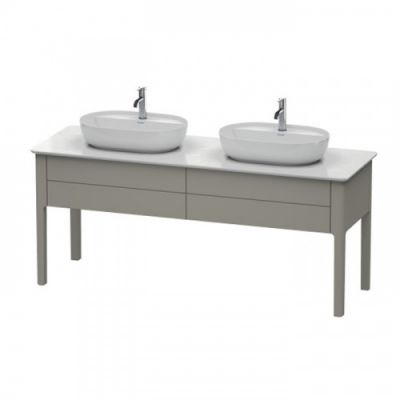 Duravit Luv База напольная, с 2 выдв. ящиками, каменной столешницей и раковинами, 743x1788x570, цвет: каменно-серый шелковисто-матовый LU9562B9292
