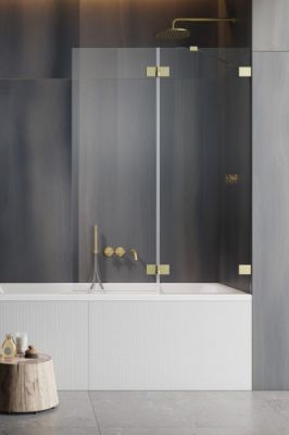 Шторка на ванну 140 см Radaway ESSENZA PRO BRUSHED GOLD PND II правая