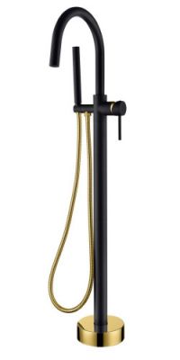 Смеситель напольный Boheme UNO BLACK Gold 469-BG