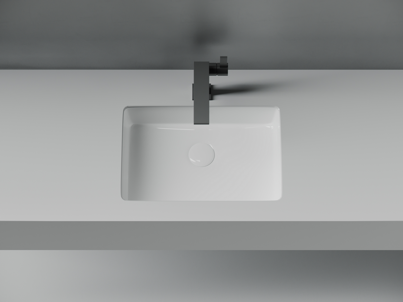 CN15003 Ceramica Nova Раковина встраиваемая снизу Ceramicanova Era, c отверстием слива - перелива 460x320x155 мм, белый, арт.CN15003