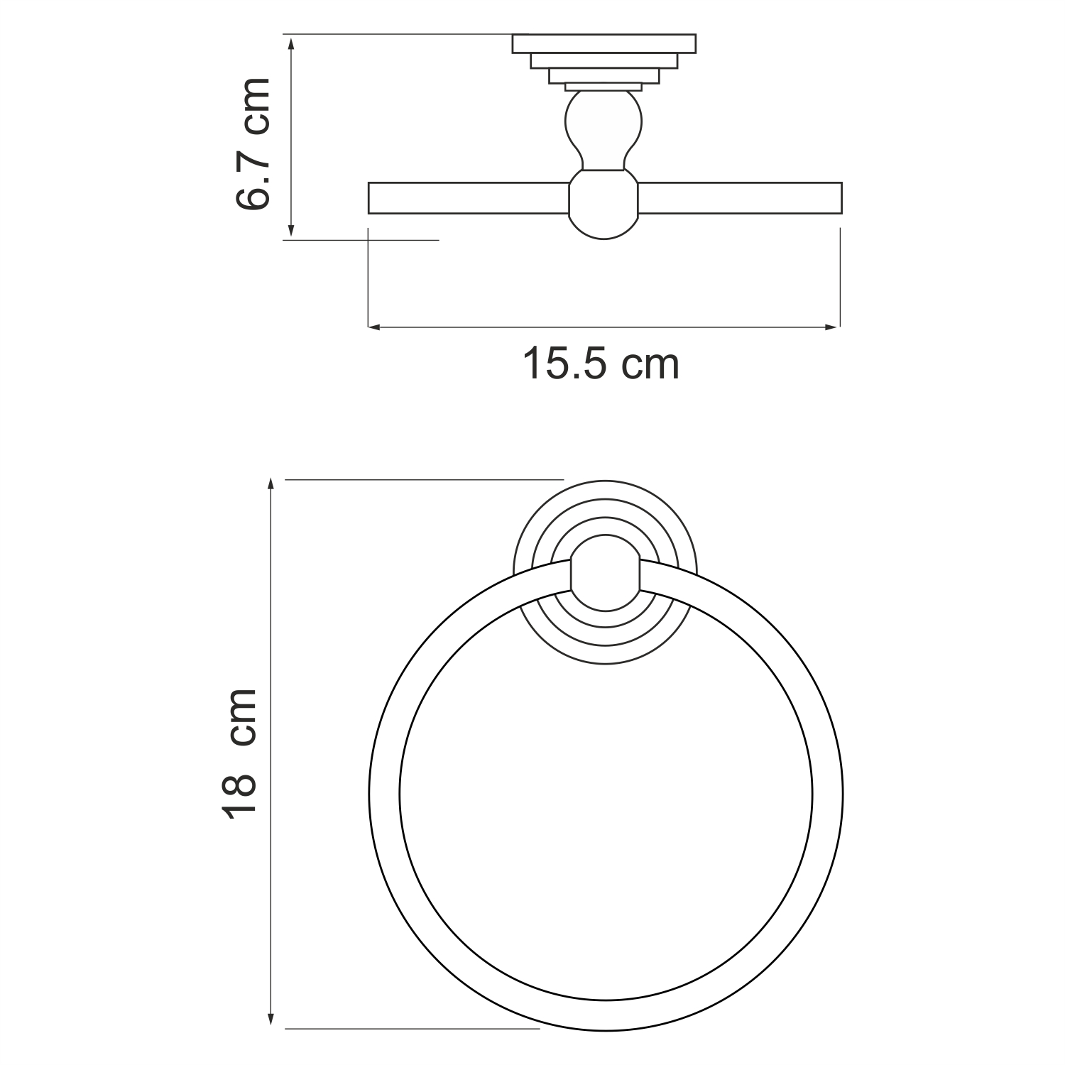 Ammer K-7060 Держатель полотенец Размеры (Ш/В/Г): 15,5х18х7 см