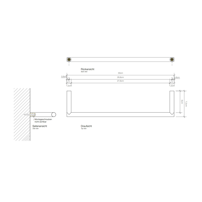 Decor Walther Mikado HTE30 Полотенцедержатель 30см, подвесной, цвет: хром 520700