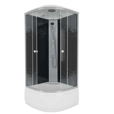 Niagara Eco Душ.каб. NG-7509-14BLACK (1000х1000х2150) высокий поддон(40см) стекло мозаика