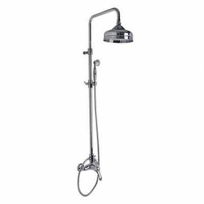Carlo Frattini Lamp Смеситель для душа с душевой стойкой, верхним душем и душевым комплектом, цвет: хром F3305/2CR
