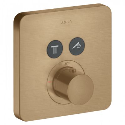 Axor ShowerSelect Смеситель для душа, термостатический, на 2 источника, внешняя часть, цвет: шлифованный бронза 36707140