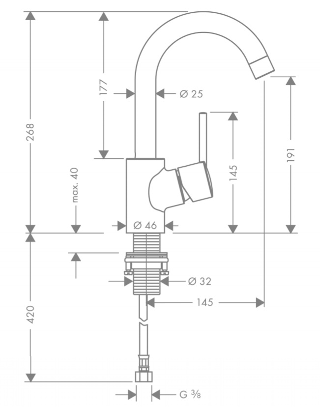 Смеситель для раковины Hansgrohe Talis S 32070000