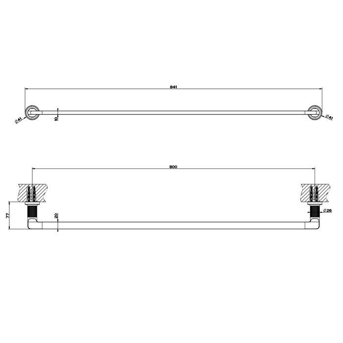 Gessi Inciso Полотенцедержатель, 91 см, подвесной, цвет: finox 58505#149