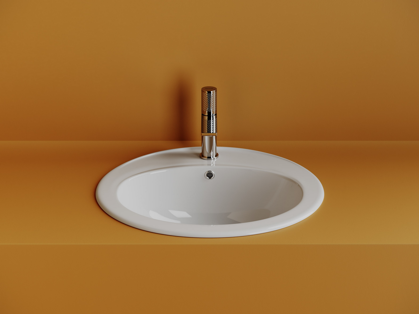 CN6079 Ceramica Nova Раковина встраиваемая сверху CERAMICANOVA Sun с отверстием слива - перелива овальной формы 565x495x200 мм  цвет белый  арт. CN6079