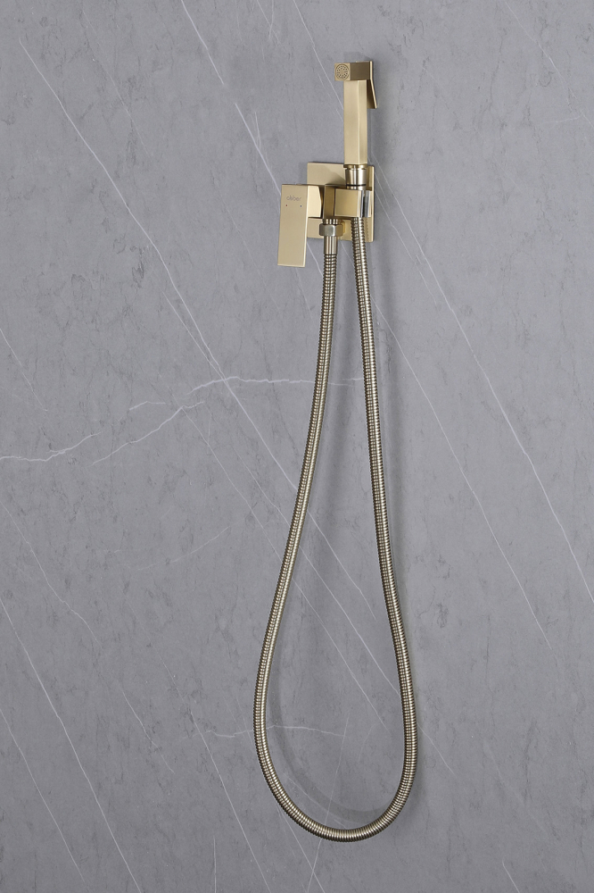 Смеситель ABBER Daheim AF8226G с гигиеническим душем, золото матовое