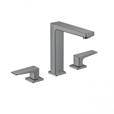 Hansgrohe Metropol Смеситель для раковины 160, на 3 отв, с донным клапаном, излив 152мм, цвет: шлифованный черный хром 32515340
