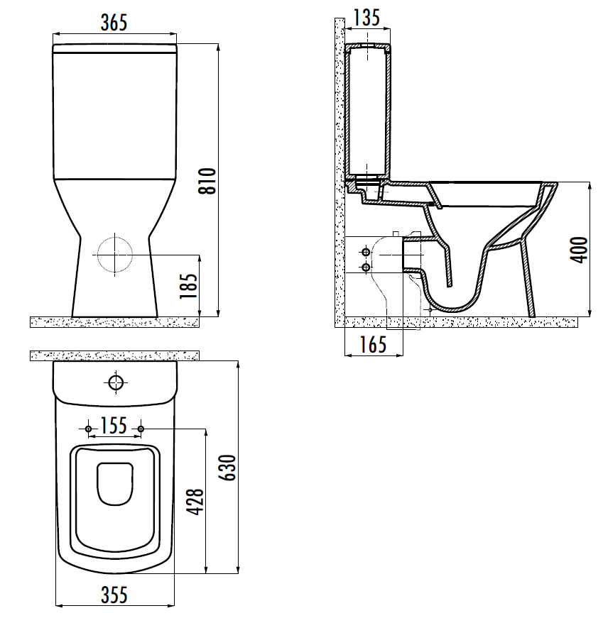 CREAVIT NOVA Унитаз напольный безободковый NV361-11CB00E-0000 NV361-11CB00E-0000