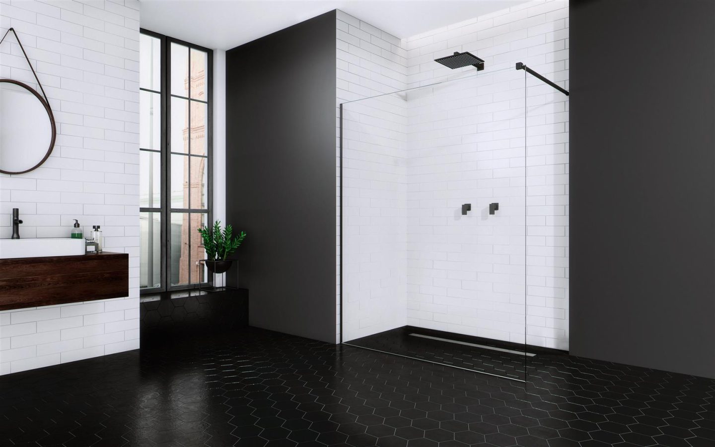 Душевая перегородка 110 см Radaway MODO NEW BLACK II