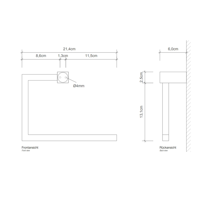 Decor Walther Corner HTR Полотенцедержатель кольцо 21.4см., подвесной, цвет: хром 560600