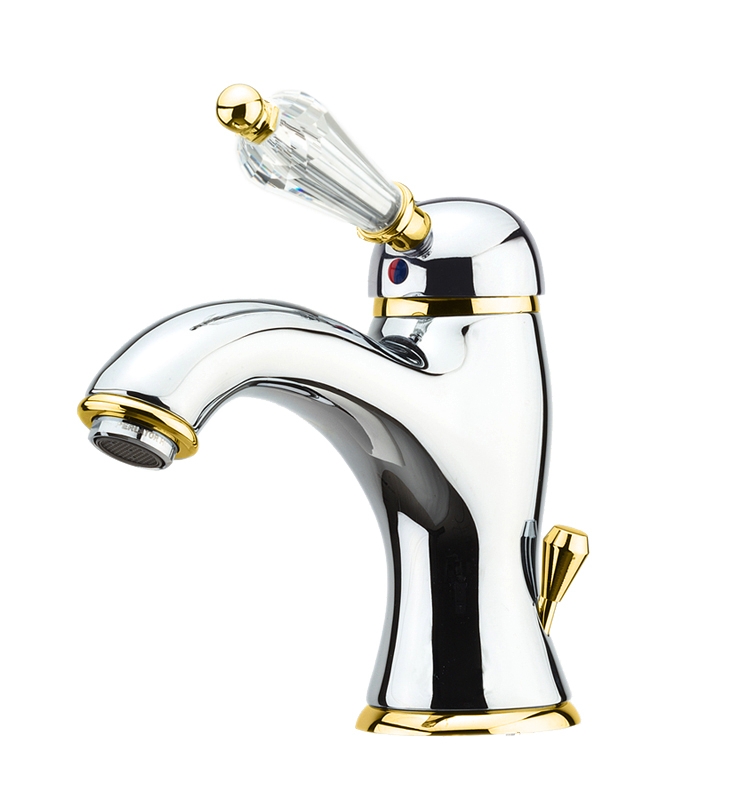 Смеситель для раковины Fiore IMPERIAL-SKY  (SWAROVSKI®) 82CO5221, хром/золото
