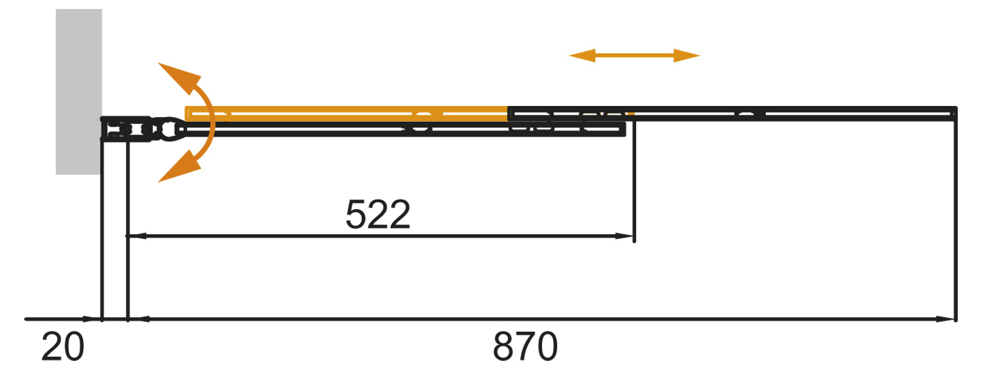 CEZARES SLIDER-VF-11-90/150-P-Cr Душевая шторка на ванну