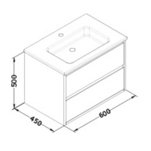 Тумба подвесная ISVEA Pro 60x45 серый глянцевый