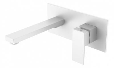 Смеситель для умывальника из стены QUBIC Matt White 475-MW
