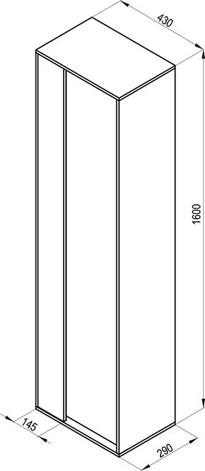 X000001430 Боковой шкаф SB Step 430 белый/белый