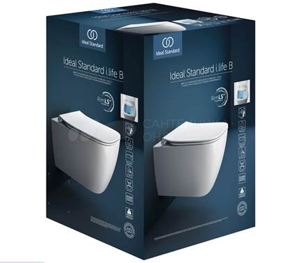 Подвесной безободковый унитаз Ideal Standard i.life B технология RimLS+ T533001