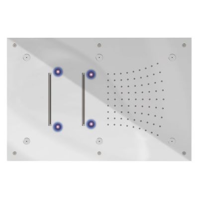 Graffio Kings, прямоугольная  душевая головка 60х40 см с 7 цветной LED подсветкой, 3 режима: дождь и 6 распылителей,2 каскадные струи цвет хром KI231/CR
