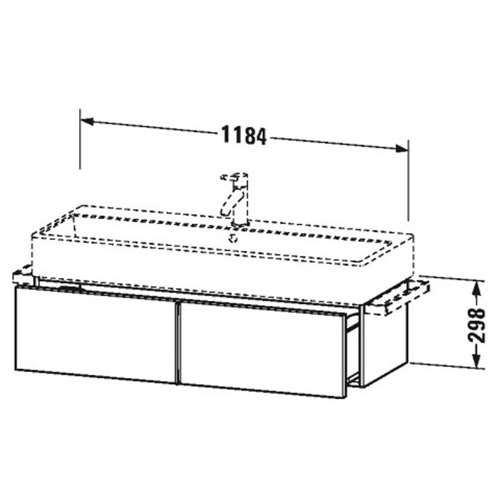 Duravit VA Тумба подвесная, 298x1184x431, с раковиной и 1 выдв. ящиком, цвет: сосна серебристая 2350120000