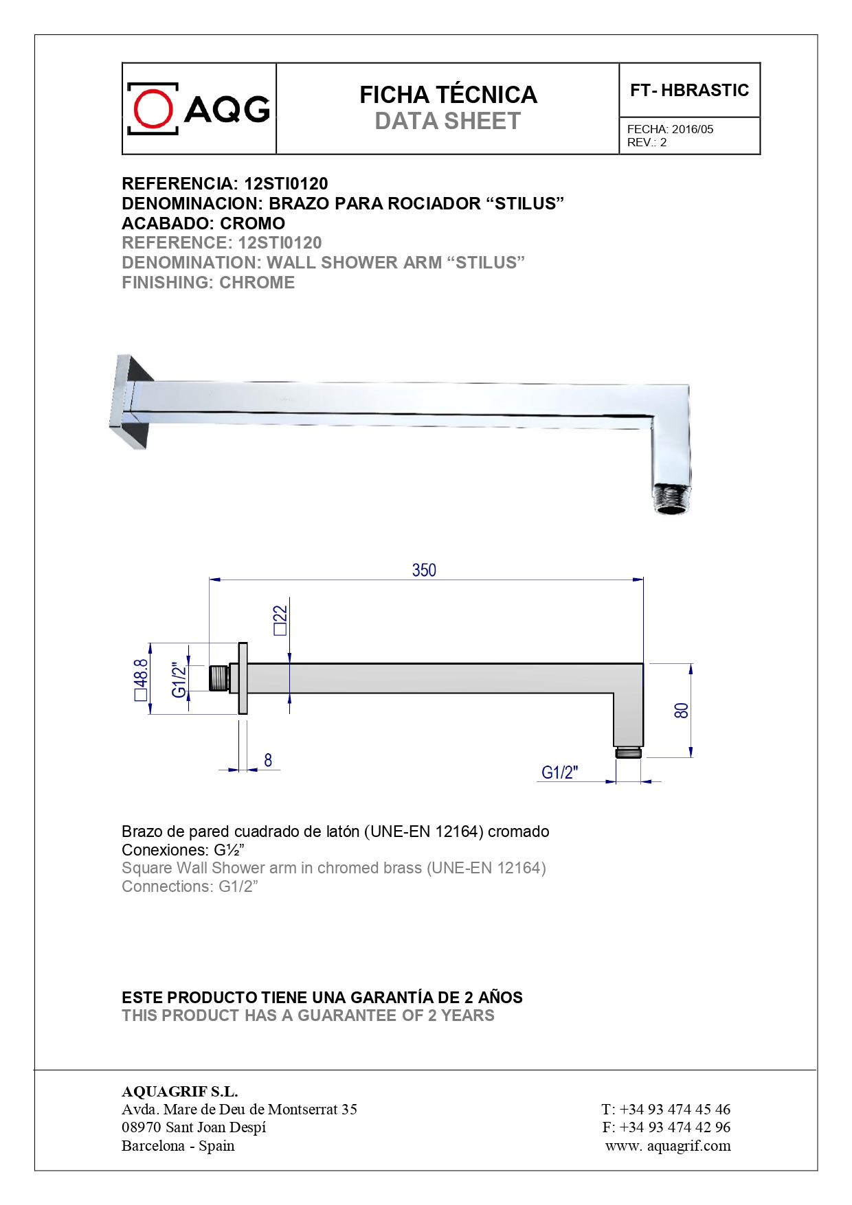 AQG Bold, душевой комплект EC316 на 3 потребителя, с квадратным изливом, с квадратным верхним душем 25х25 см и кронштейном 35 см, цвет хром 19BOLEC31602