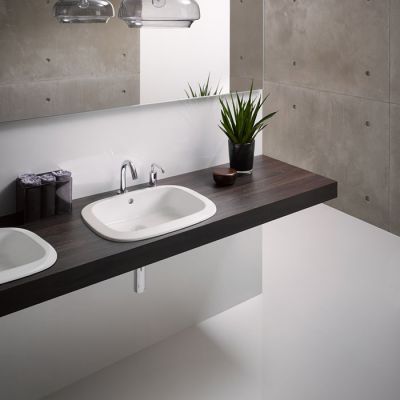 LW763Y#XW TOTO Public Раковина 53x45 см., полувстраиваемая, CeFiONtect, цвет: белый