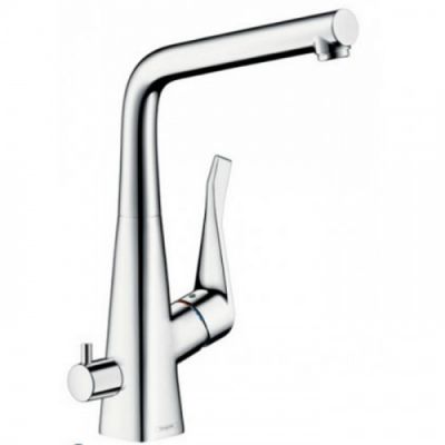 Hansgrohe Metris M71 Смеситель  для кухни на 1 отв, поворотный излив, с запорным вентилем. цвет: хром 14888000