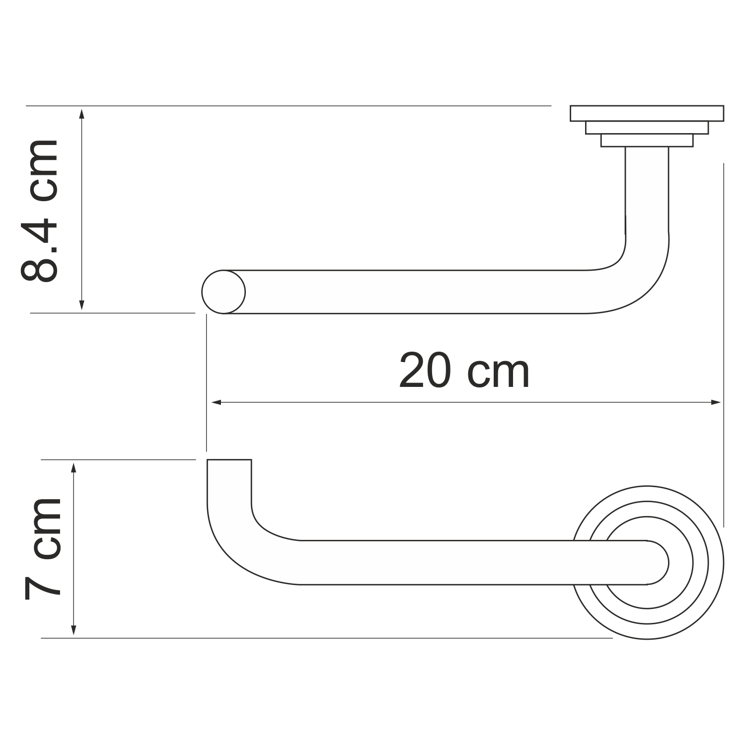 Ammer K-7096 Держатель туалетной бумаги Размеры (Ш/В/Г): 20х7х8,5 см