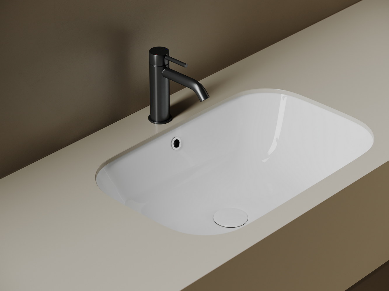 CN15007 Ceramica Nova Раковина встраиваемая снизу Ceramicanova Era,  c отверстием слива - перелива, 610x405x190мм, белый, арт.CN15007