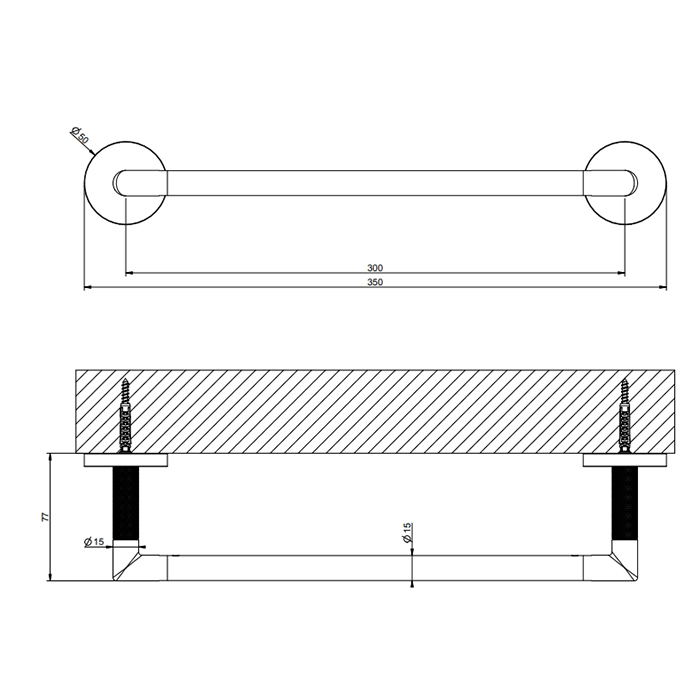Gessi Anello Полотенцедержатель 30см, подвесной, цвет: Finox Brushed Nickel 63797#149