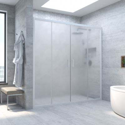 Душевая дверь в нишу  раздвижная 163-168 см, Vegas Glass Z2P NOVO 165 01 10 стекло матовое, профиль белый