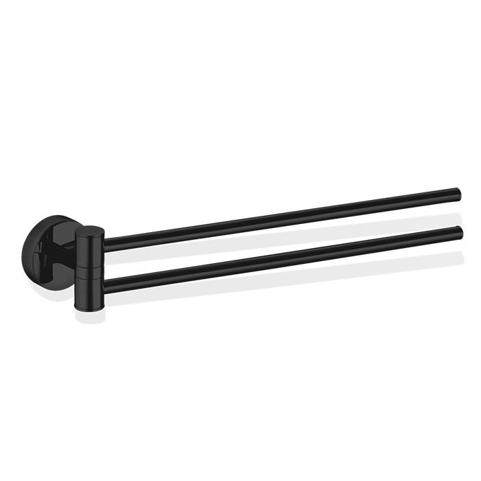Decor Walther Basic HTH2 Полотенцедержатель двойной 40см, поворотный, подвесной, цвет: черный матовый 531160
