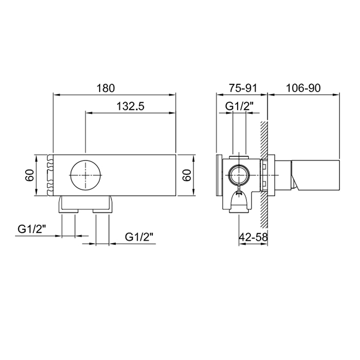 Fantini Внутренняя часть смесителя для душа, 1 источник, 1/2" 22 00 D063A