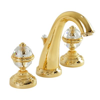 CRISTALIA Смеситель д/раковины на 3 отв., ручки SWAROVSKI ML.CRS-3712.BR бронза