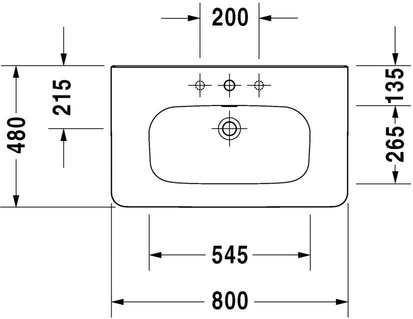 Раковина 80x48 Duravit DuraStyle 2320800000