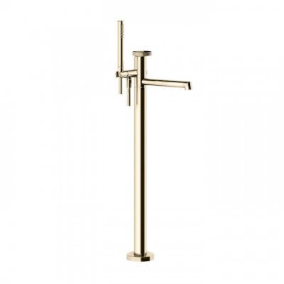 Gessi Anello Смеситель для ванны, напольный, с ручным душем и шлангом 150см., внешняя часть, цвет: Finox Brushed Nickel 63328#149