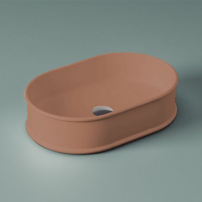Раковина накладная овальная 60x40 ArtCeram Atelier ATL002 40 tortora