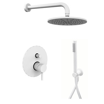 Комплект KITLIG015BOKING  для душа со смесителем LIG015BO на 2 выхода, душ 300мм, LIGHT, белый матовый Paffoni - 1 шт